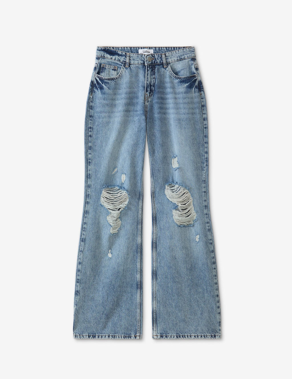 Jean Wide Leg taille basse, bleu jean