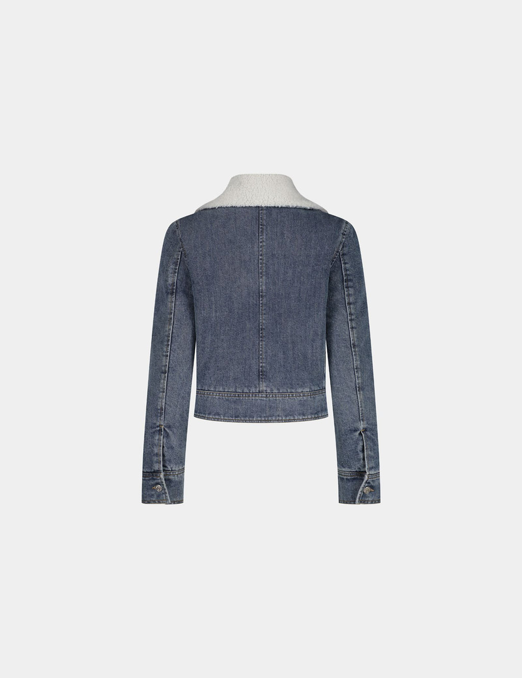 Veste en jean avec fausse fourrure intérieur bleue