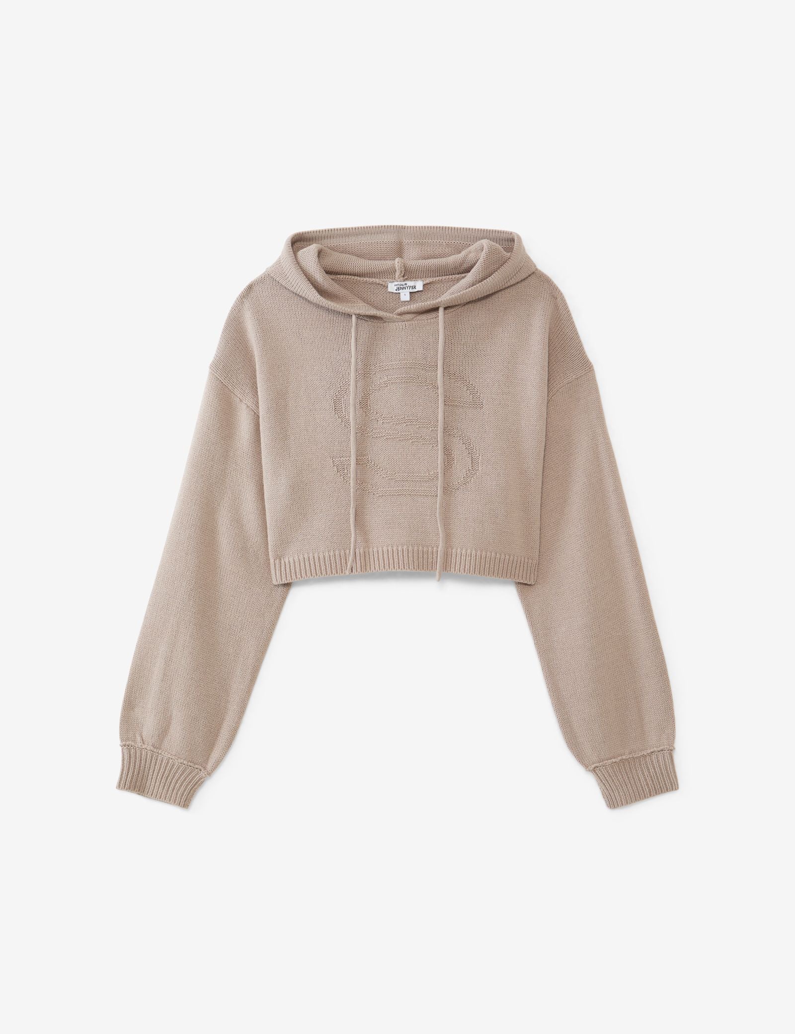 Pull a capuche court taupe Jennyfer