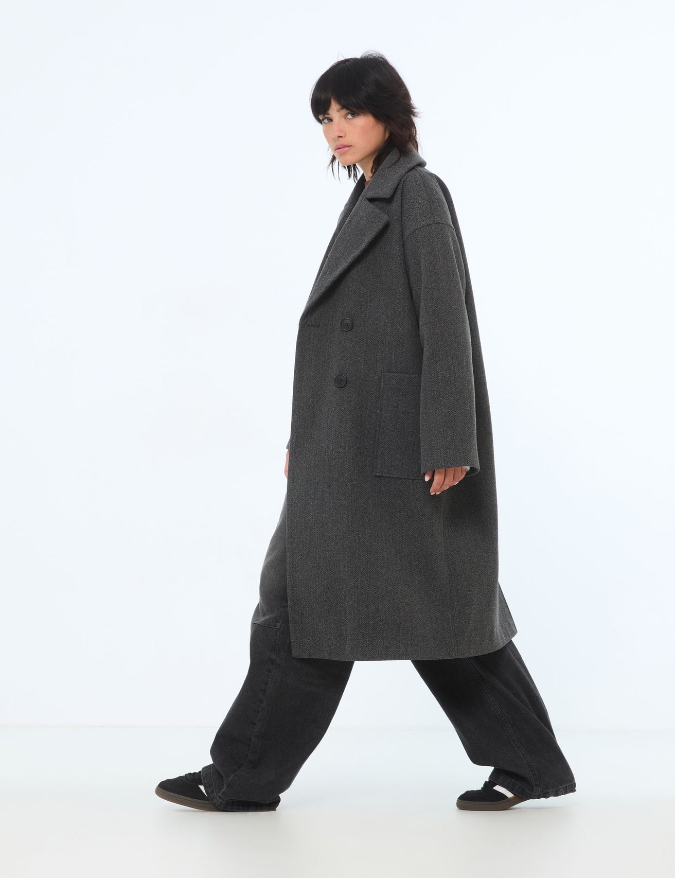 Long manteau gris - Image 3