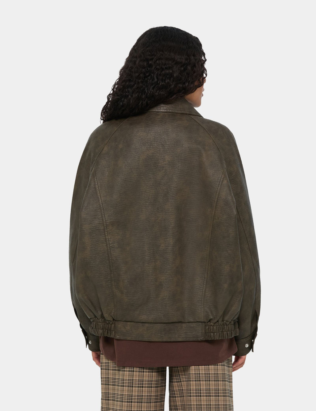 Veste en matière enduite marron