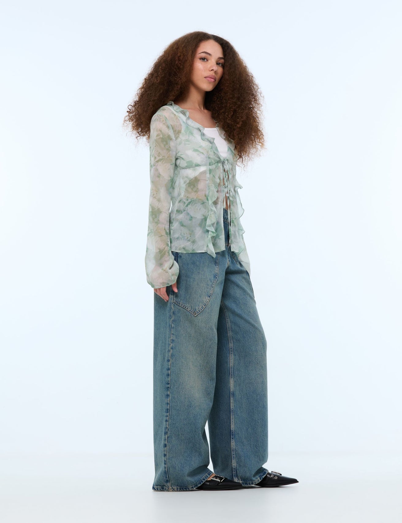 Jean Western Maxi Wide Leg taille basse bleu jean - Image 3