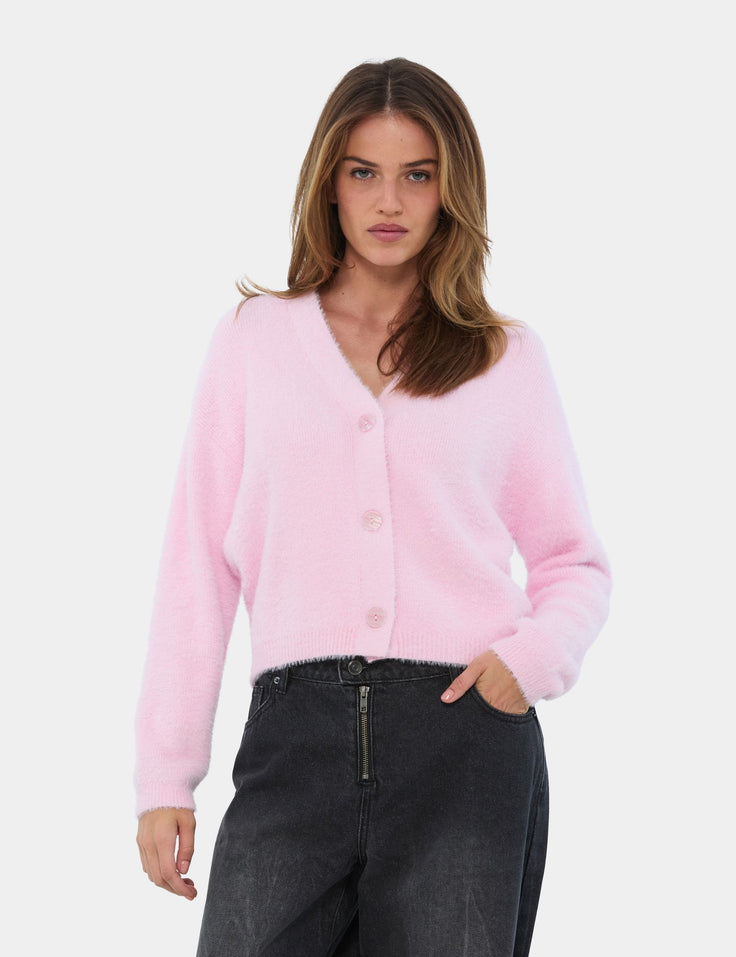 Cardigan écru rose