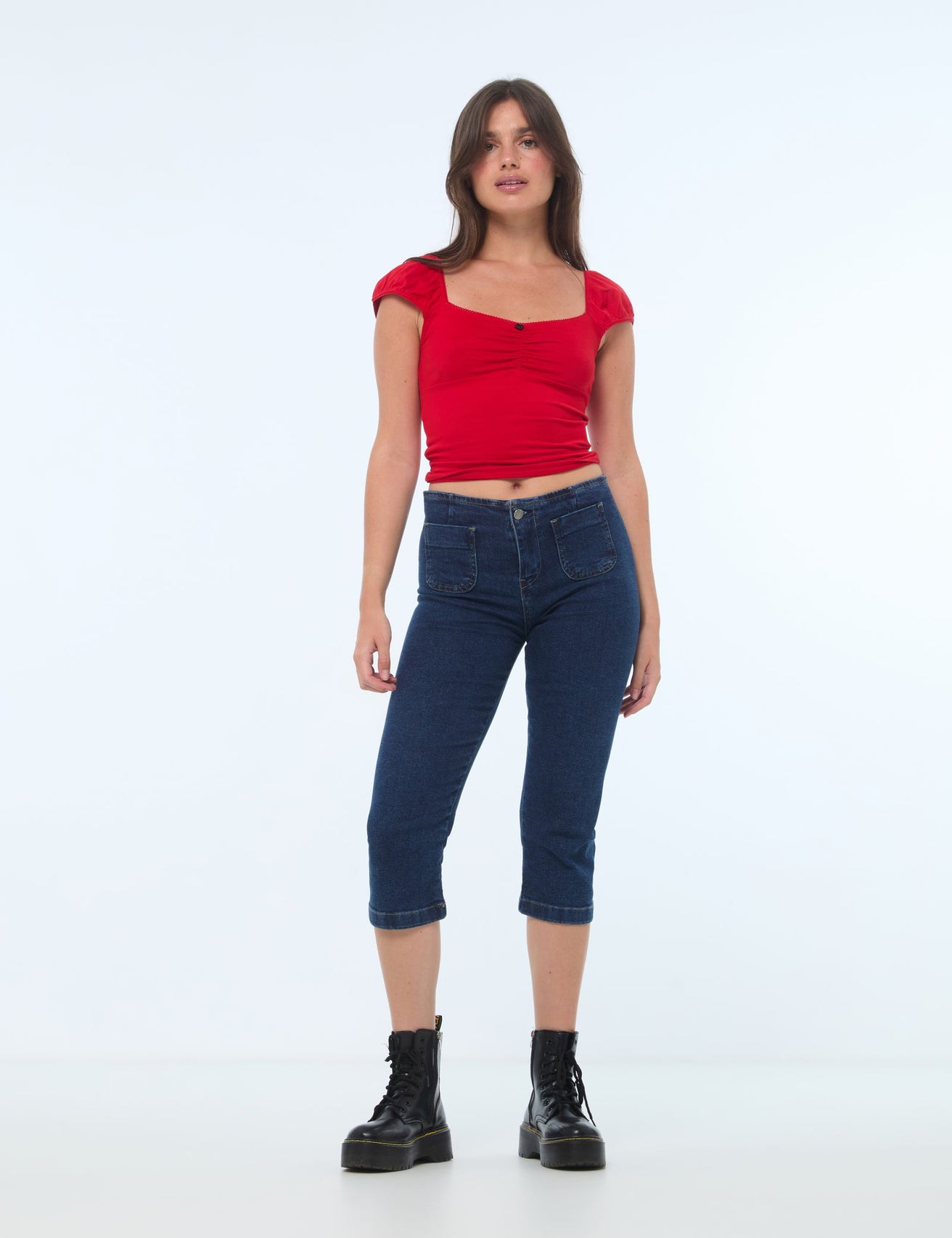 Pantalon court denim bleu - Image 1