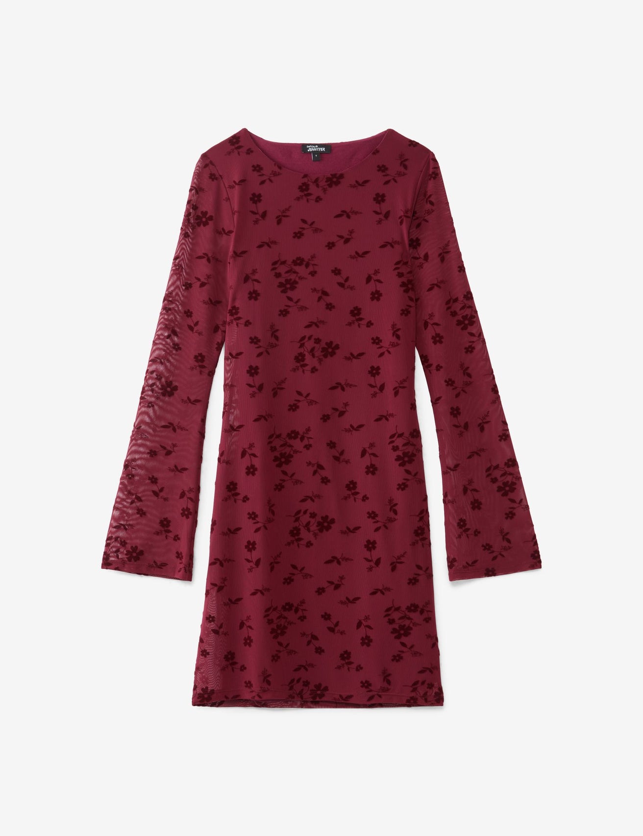 Longue robe rouge fleurie  bordeaux - Image 1