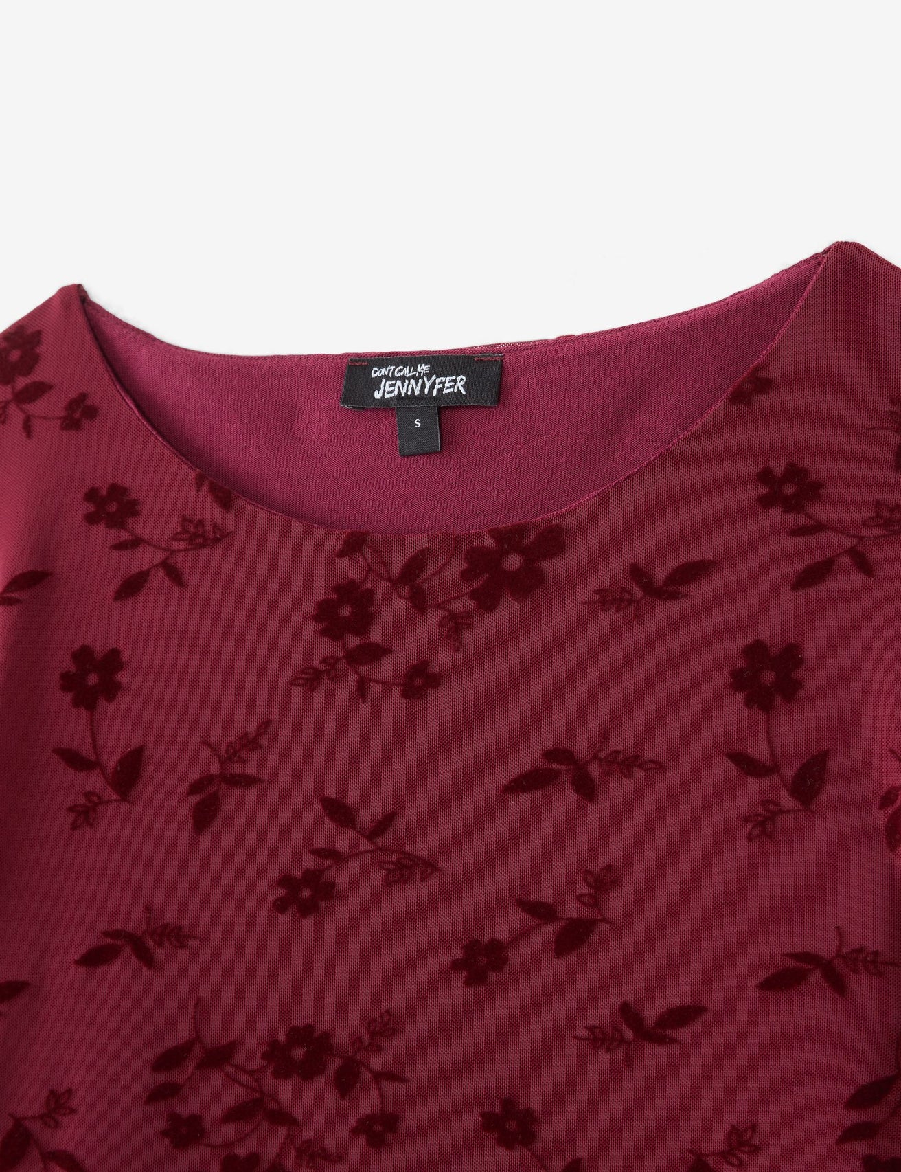 Longue robe rouge fleurie  bordeaux - Image 2