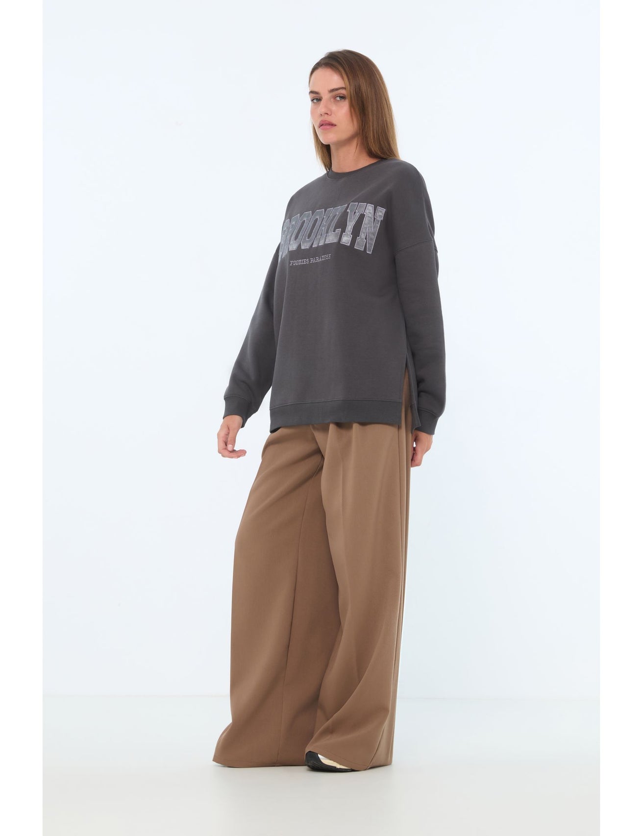 Sweat oversize Brooklyn gris foncé - Image 3