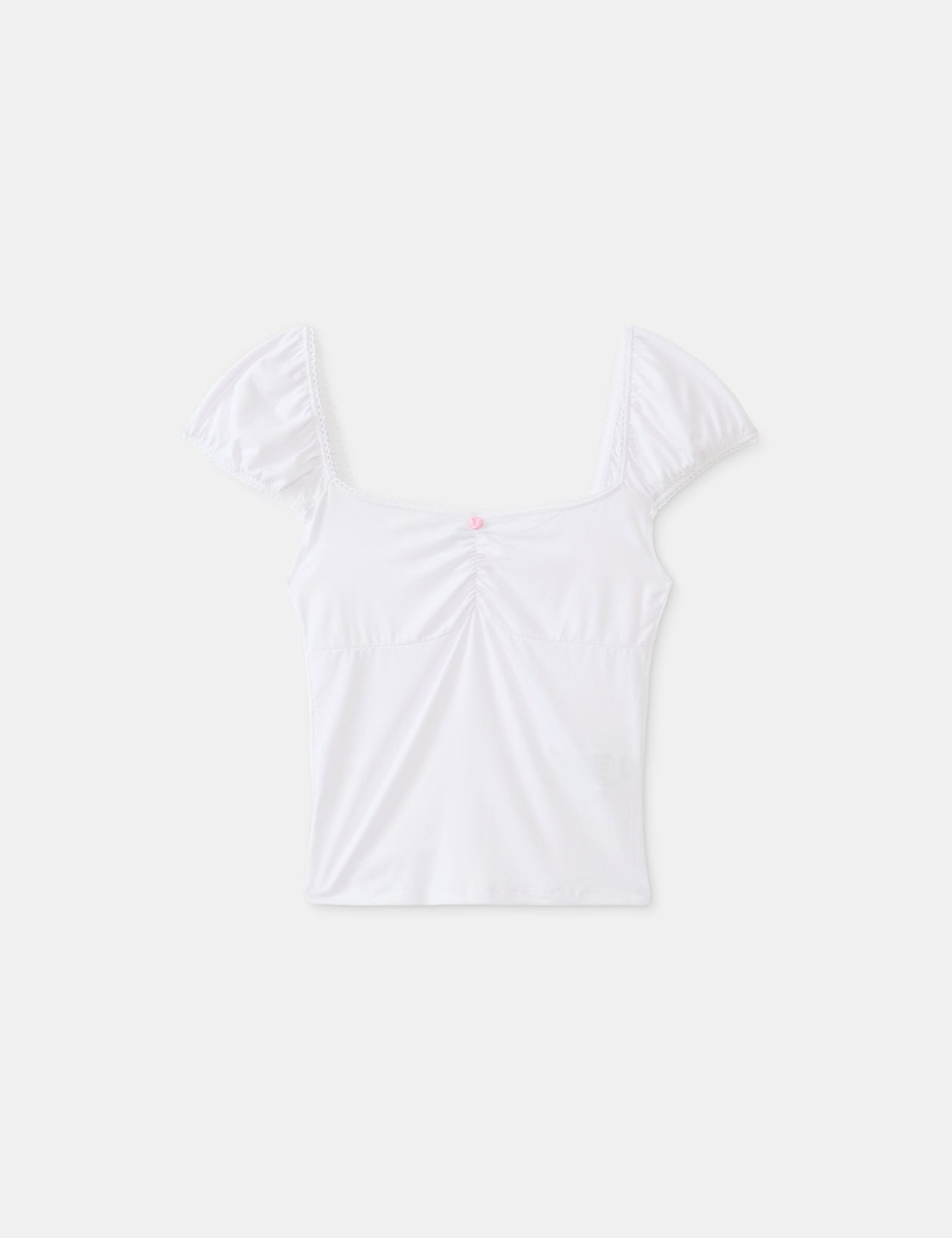 T-shirt blanc col bardot - Image 1