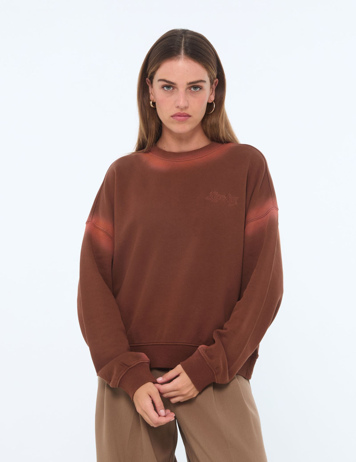 Sweat oversize marron