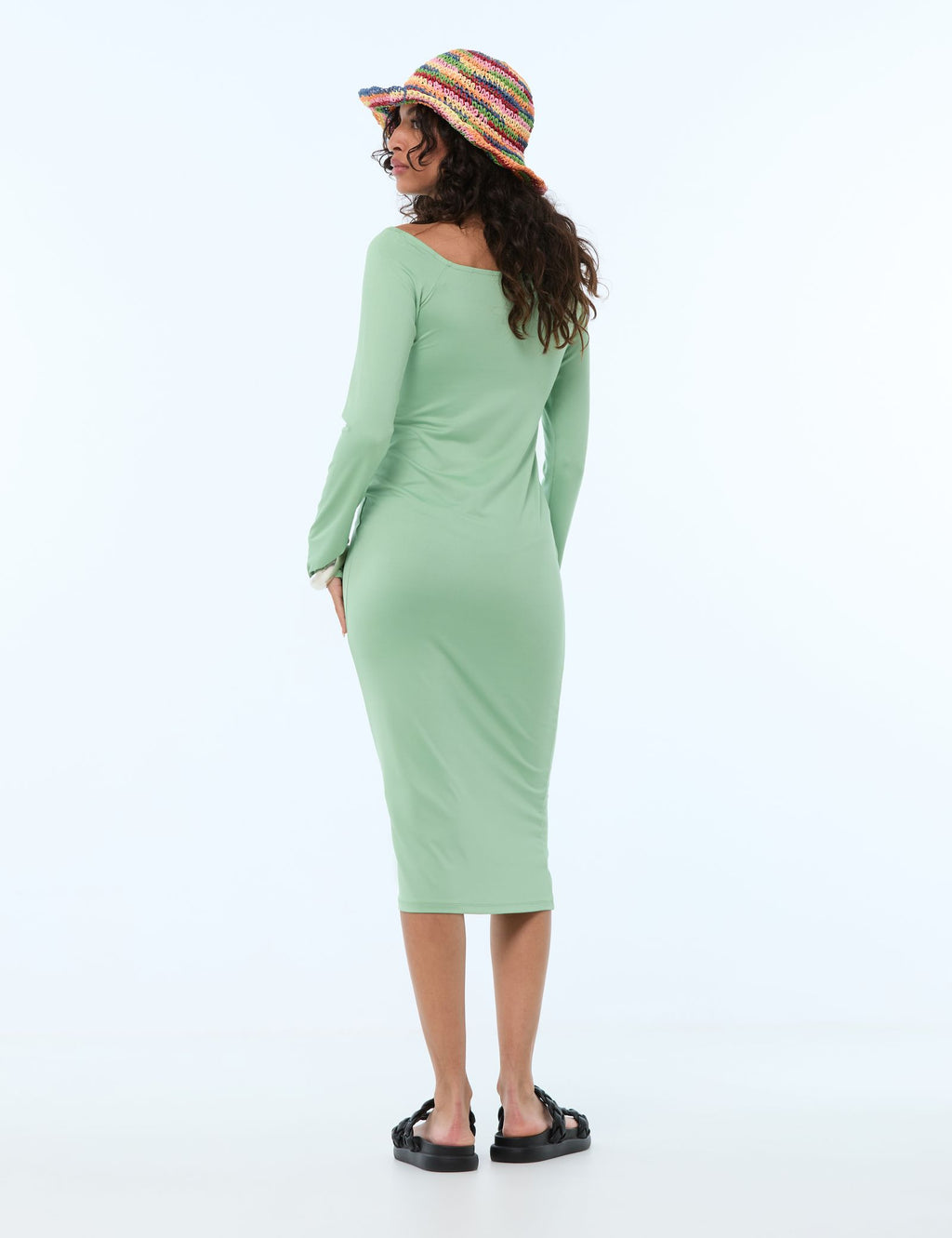 Robe mi longue verte