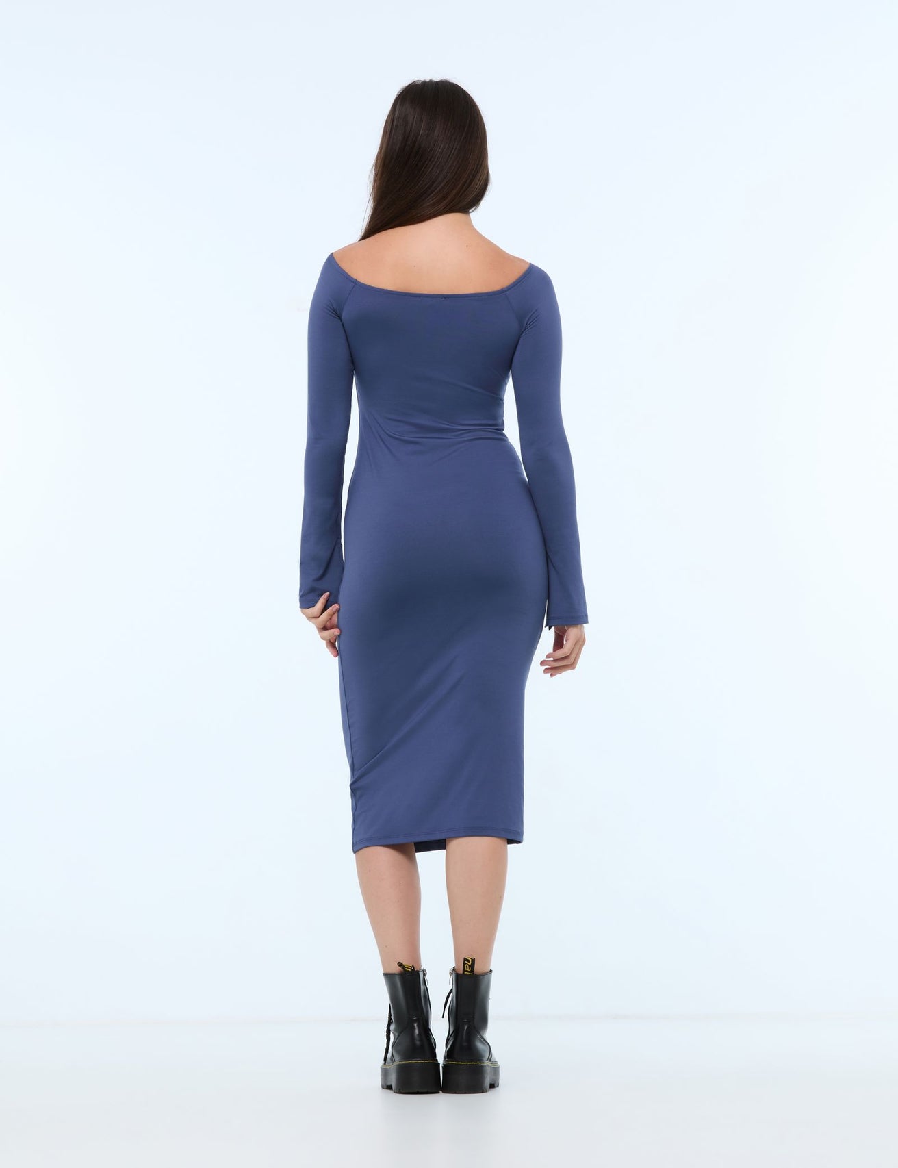 Robe mi longue bleue ardoise - Image 2