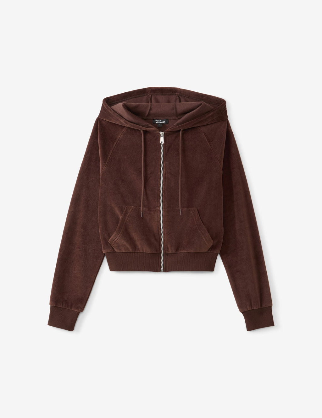 Sweat à capuche en velours marron foncé