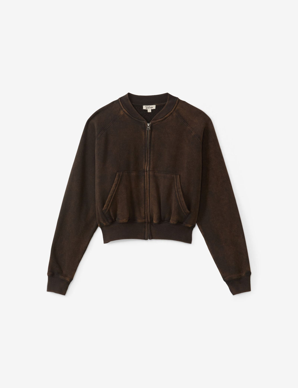 Sweat zippé délavé marron clair