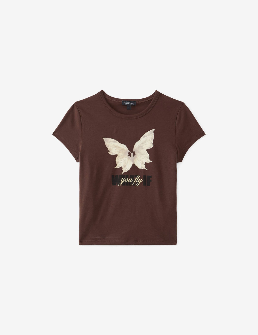 T-shirt à motif marron foncé