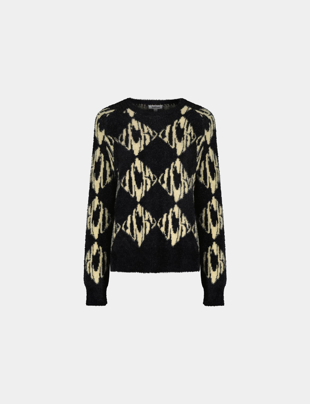 Pull oversize doux noir et beige - Image 5