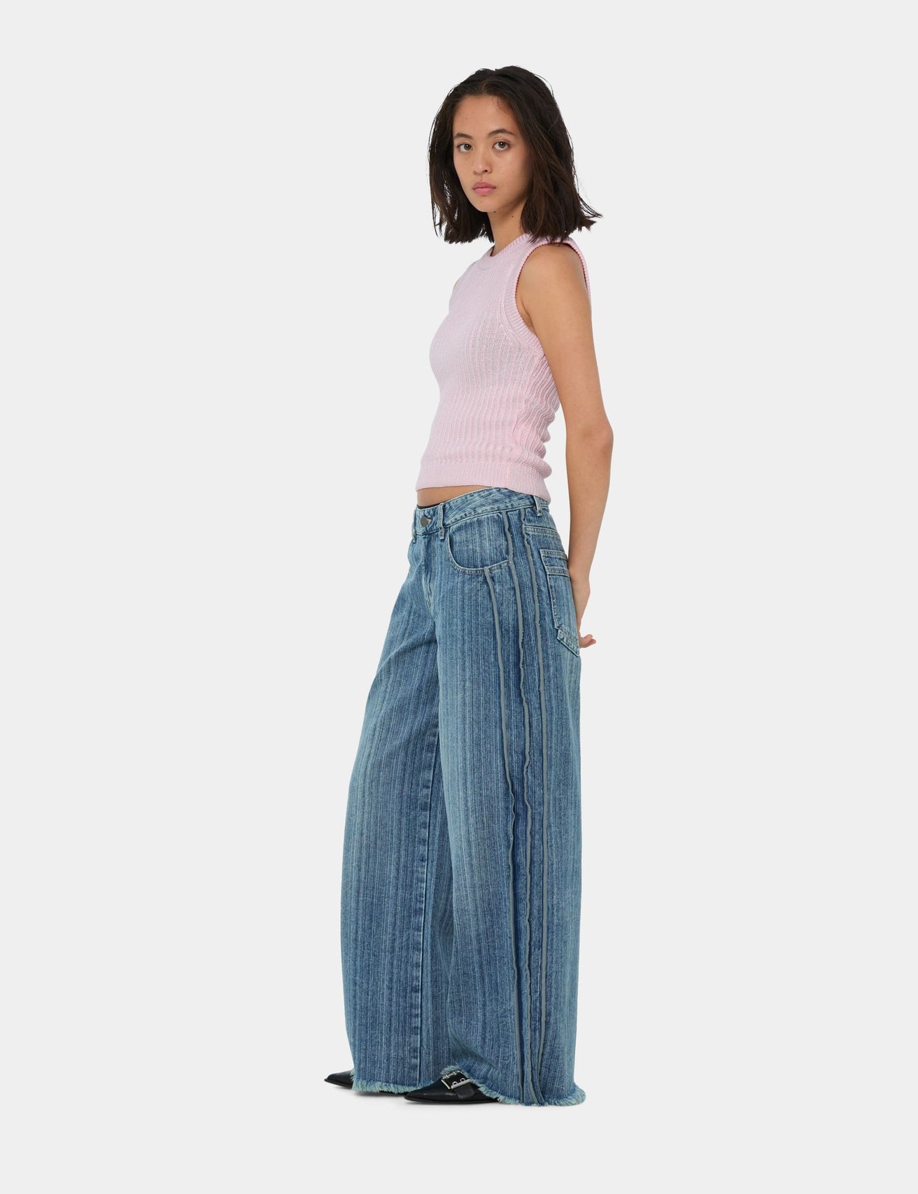 Jean Wide Leg taille basse bleu jean - Image 3