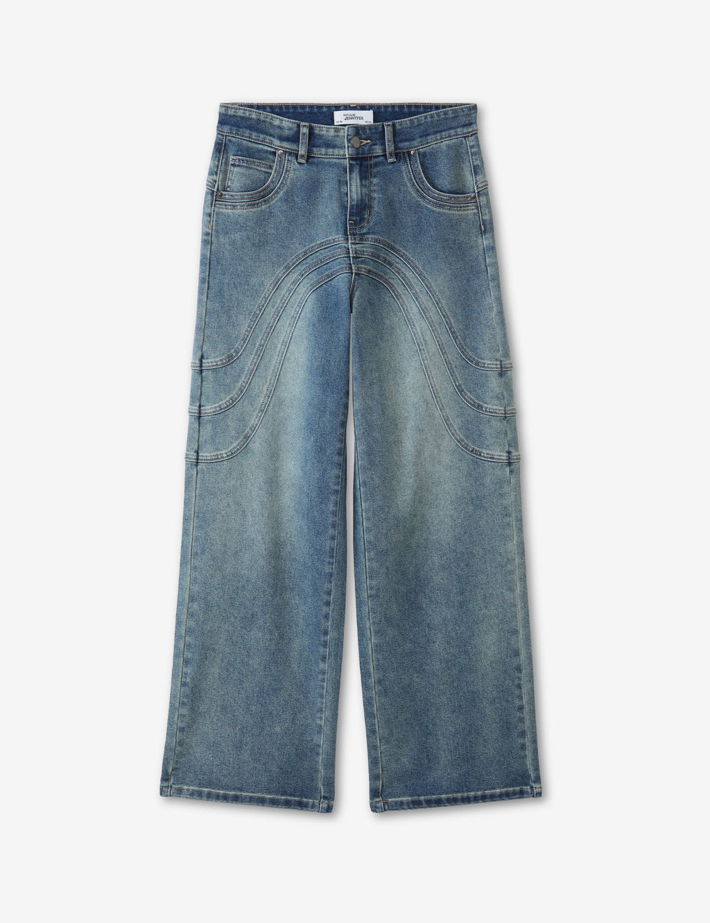 Jean baggy taille basse bleu