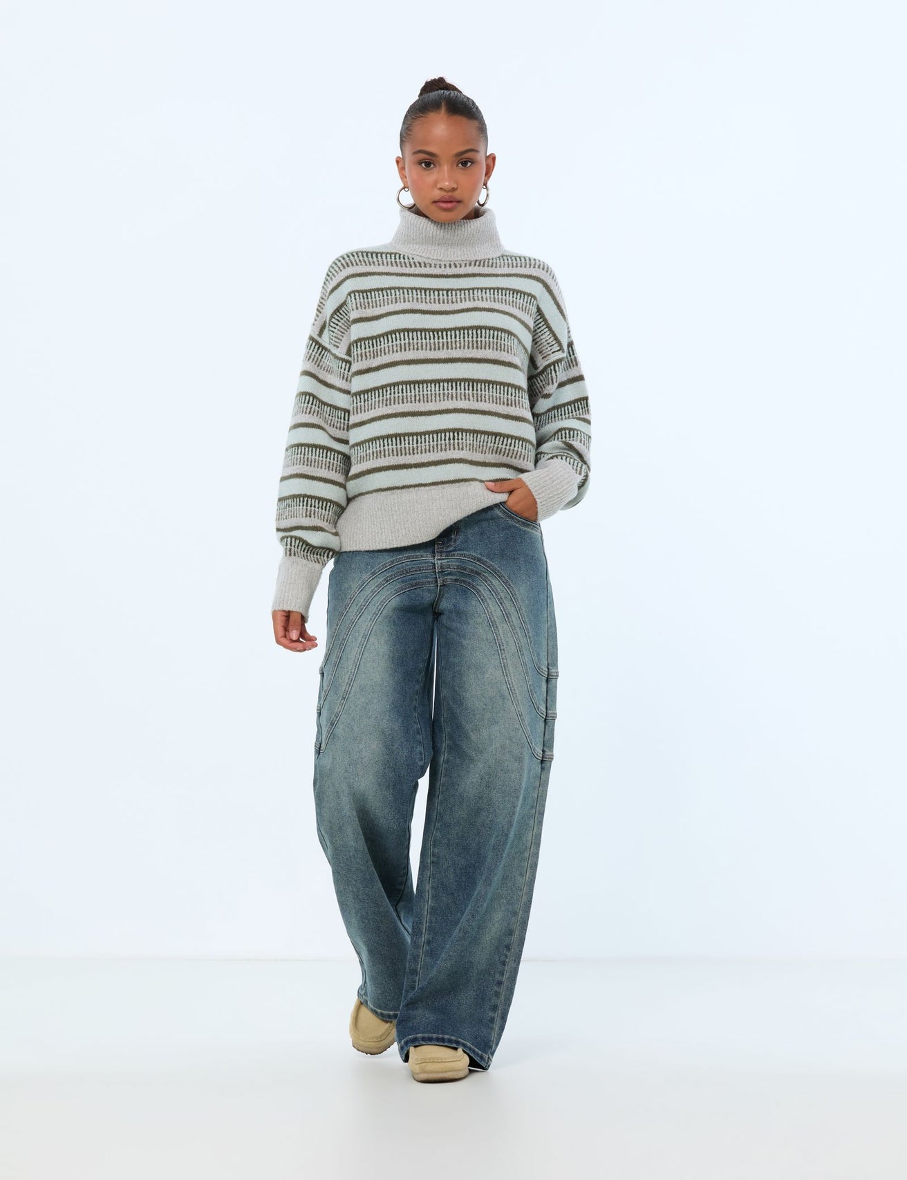 Jean baggy taille basse bleu - Image 1