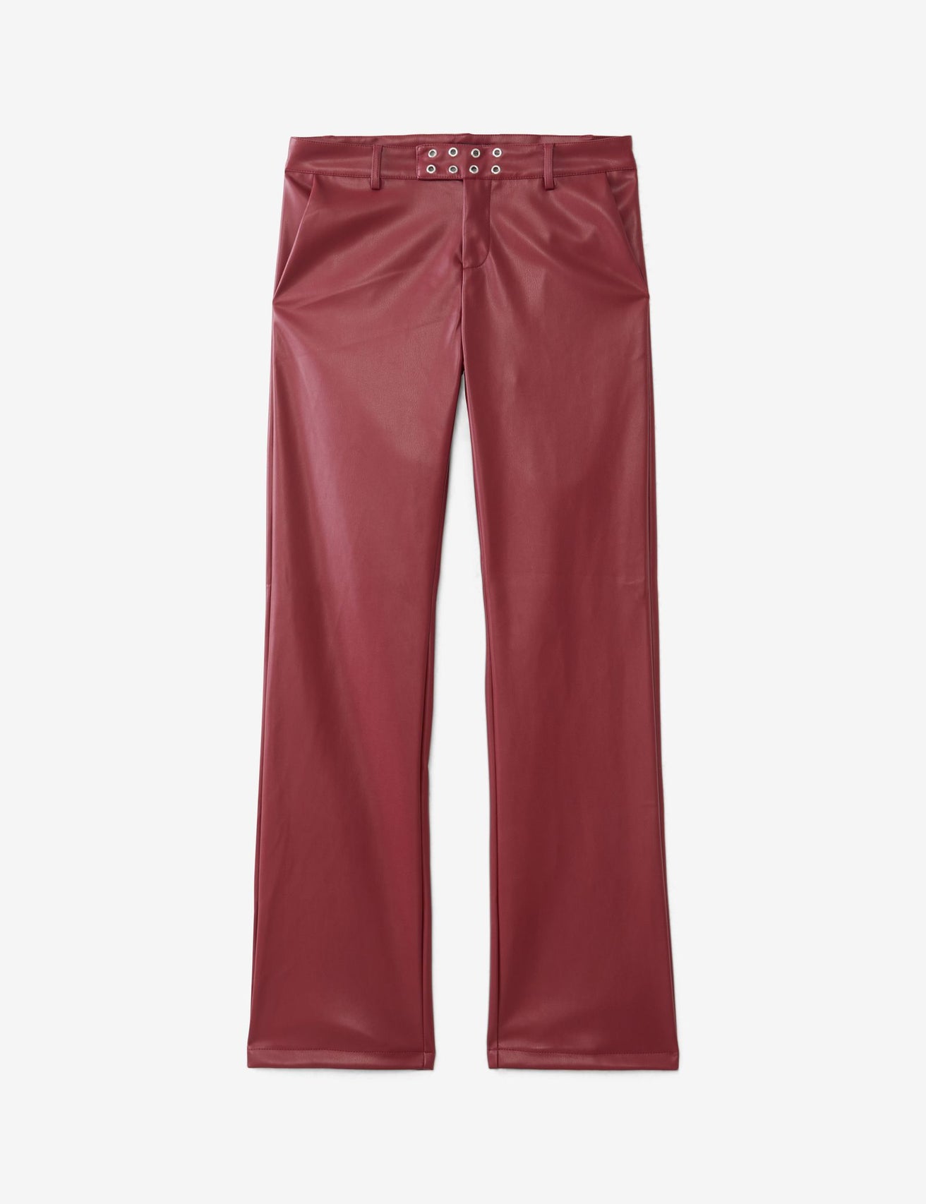 Pantalon en matière enduite rouge bordeaux - Image 4