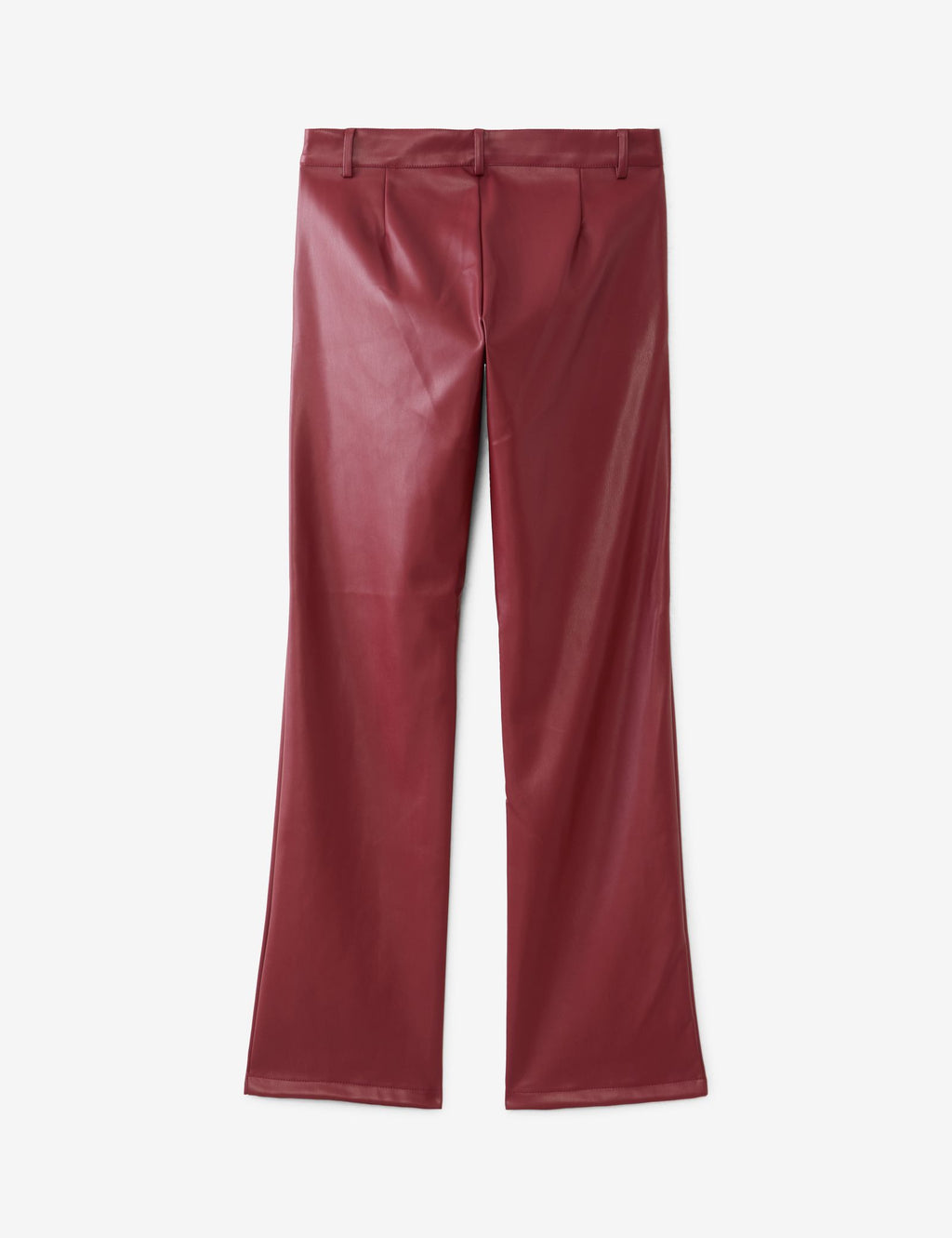 Pantalon en matière enduite rouge bordeaux