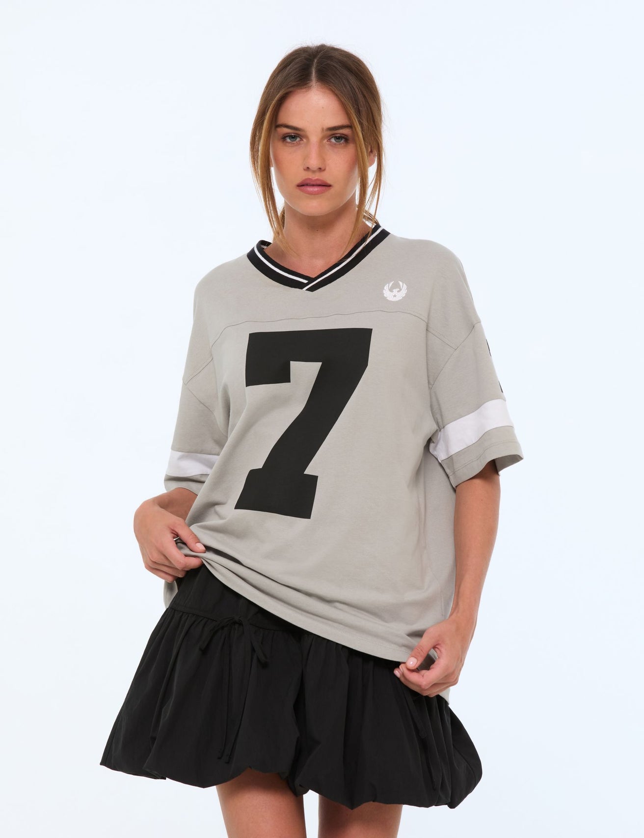 T-shirt oversize gris clair - Image 1