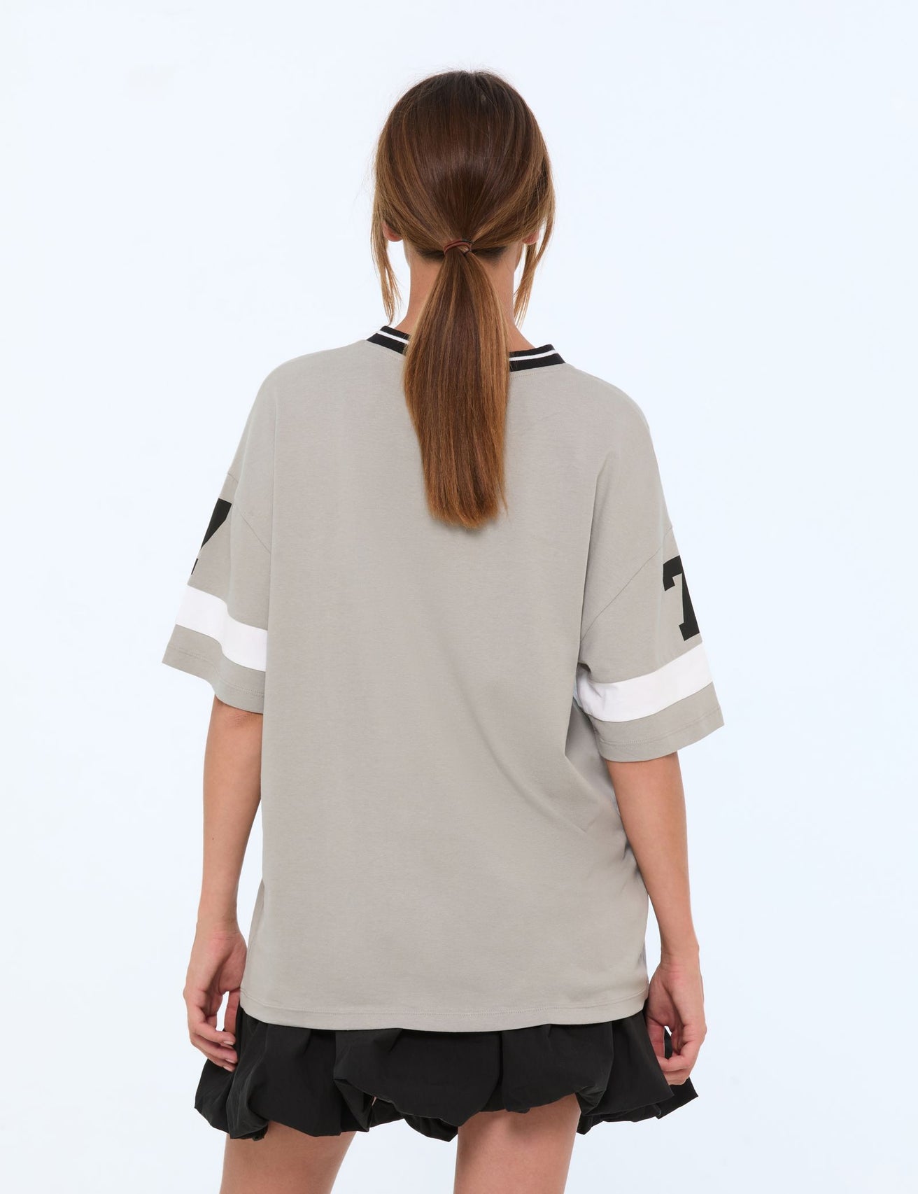 T-shirt oversize gris clair - Image 2