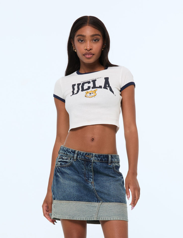 T-shirt court UCLA X Jennyfer blanc cassé