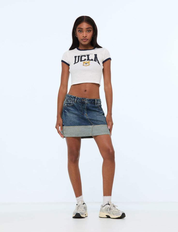 T-shirt court UCLA X Jennyfer blanc cassé