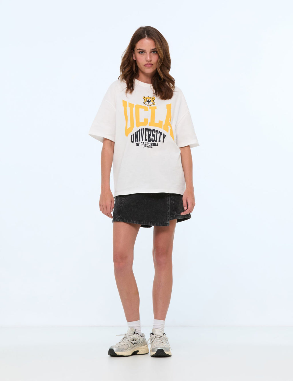 T-shirt oversize UCLA X Jennyfer blanc cassé