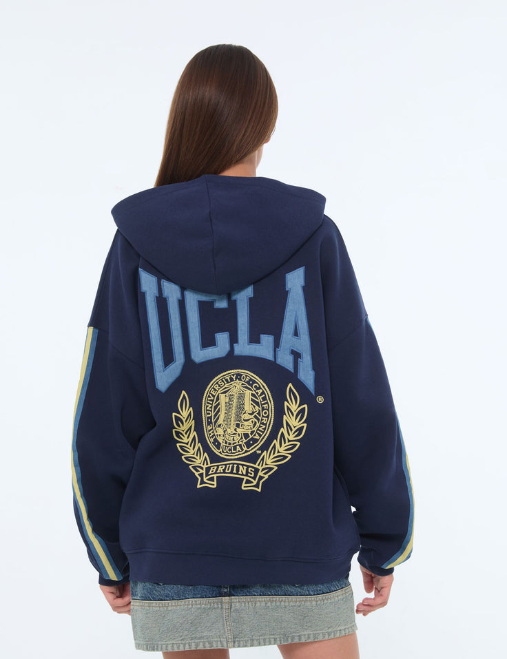 Sweat zippé à capuche UCLA bleu marine