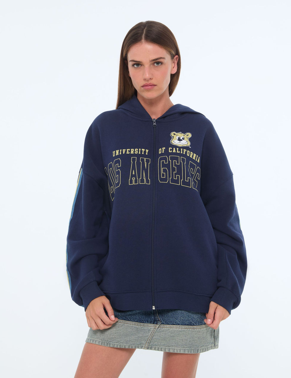 Sweat zippé à capuche UCLA bleu marine