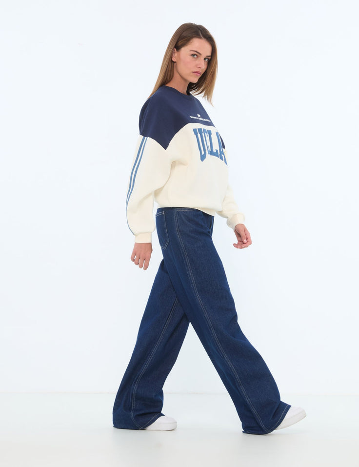 Sweat oversize UCLA x Jennyfer blanc cassé