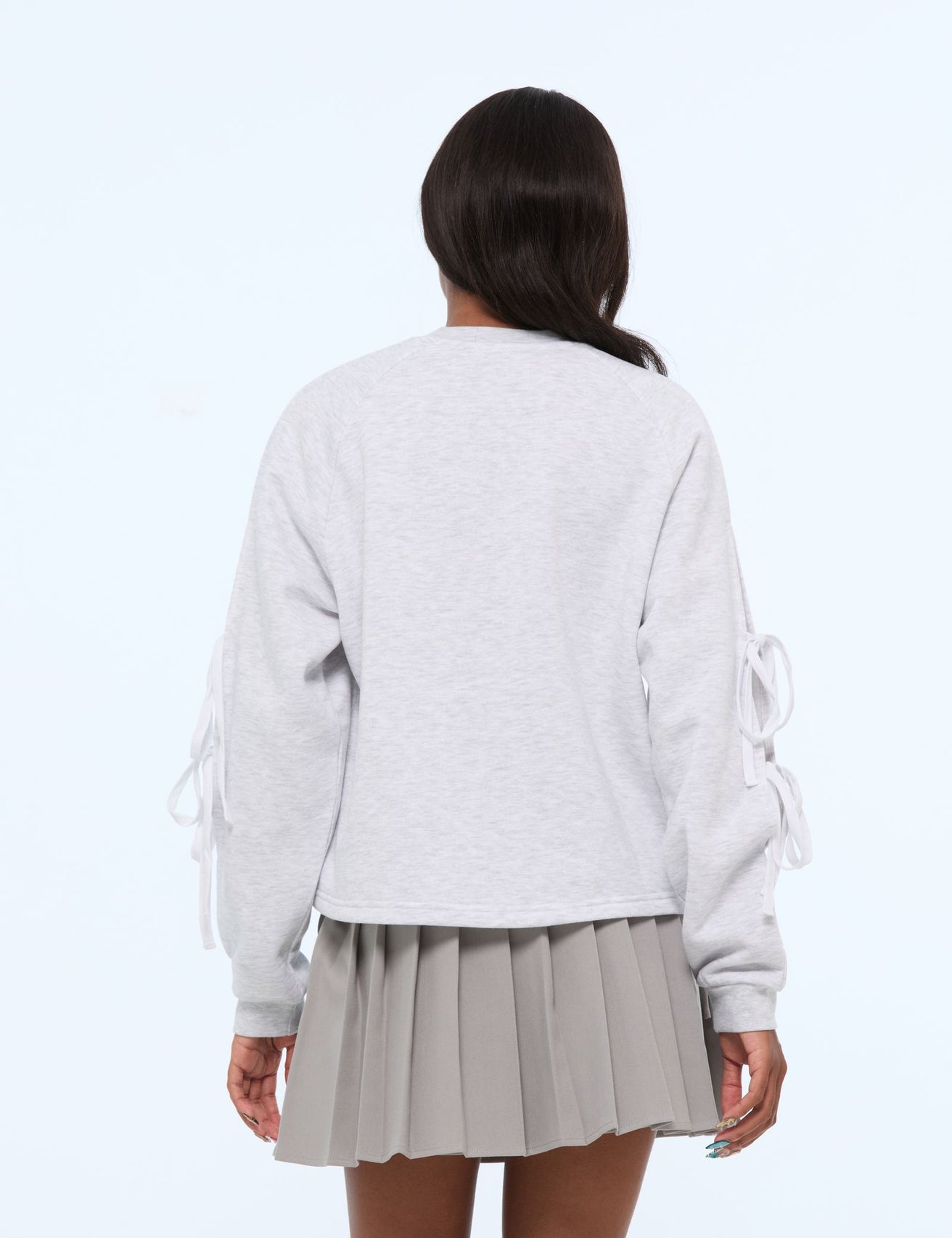 Sweat oversize avec noeuds gris - Image 2