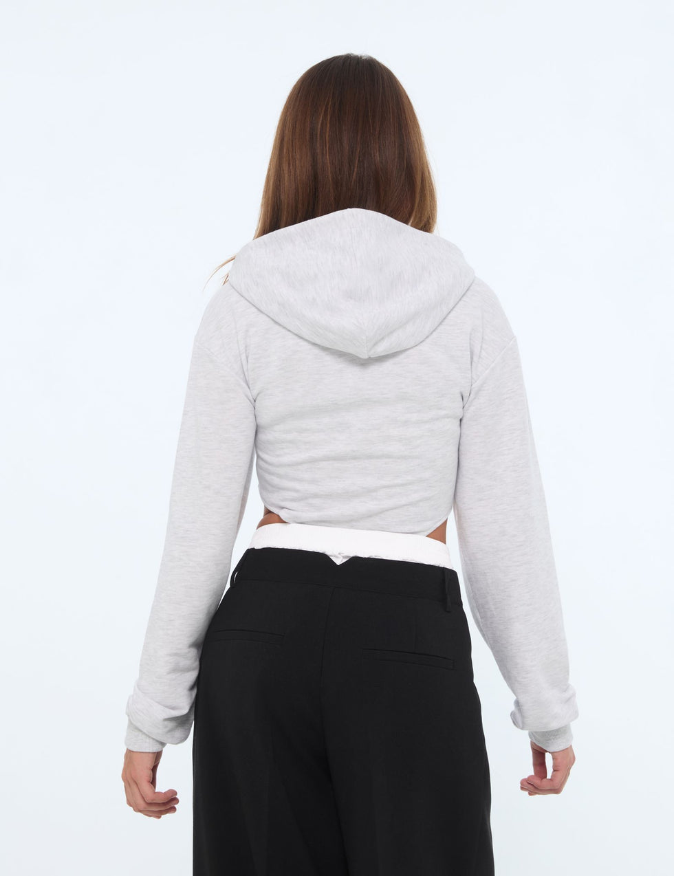 Sweat body oversize à message gris chine