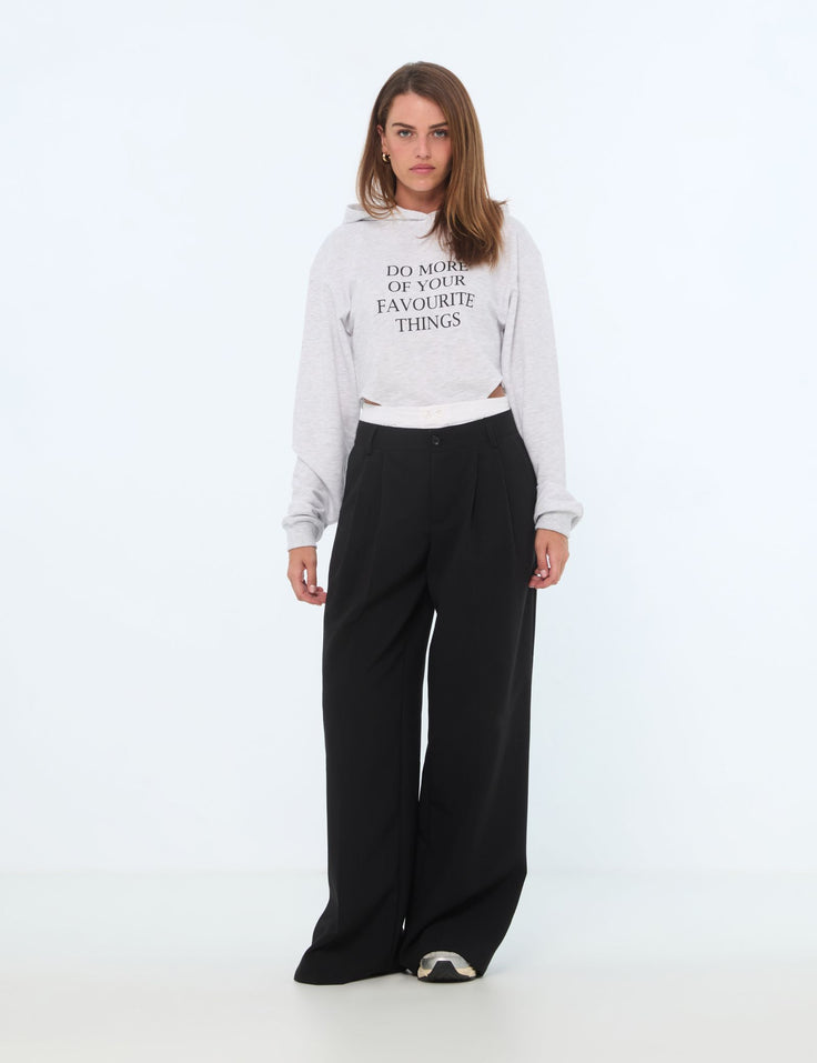 Sweat body oversize à message gris chine