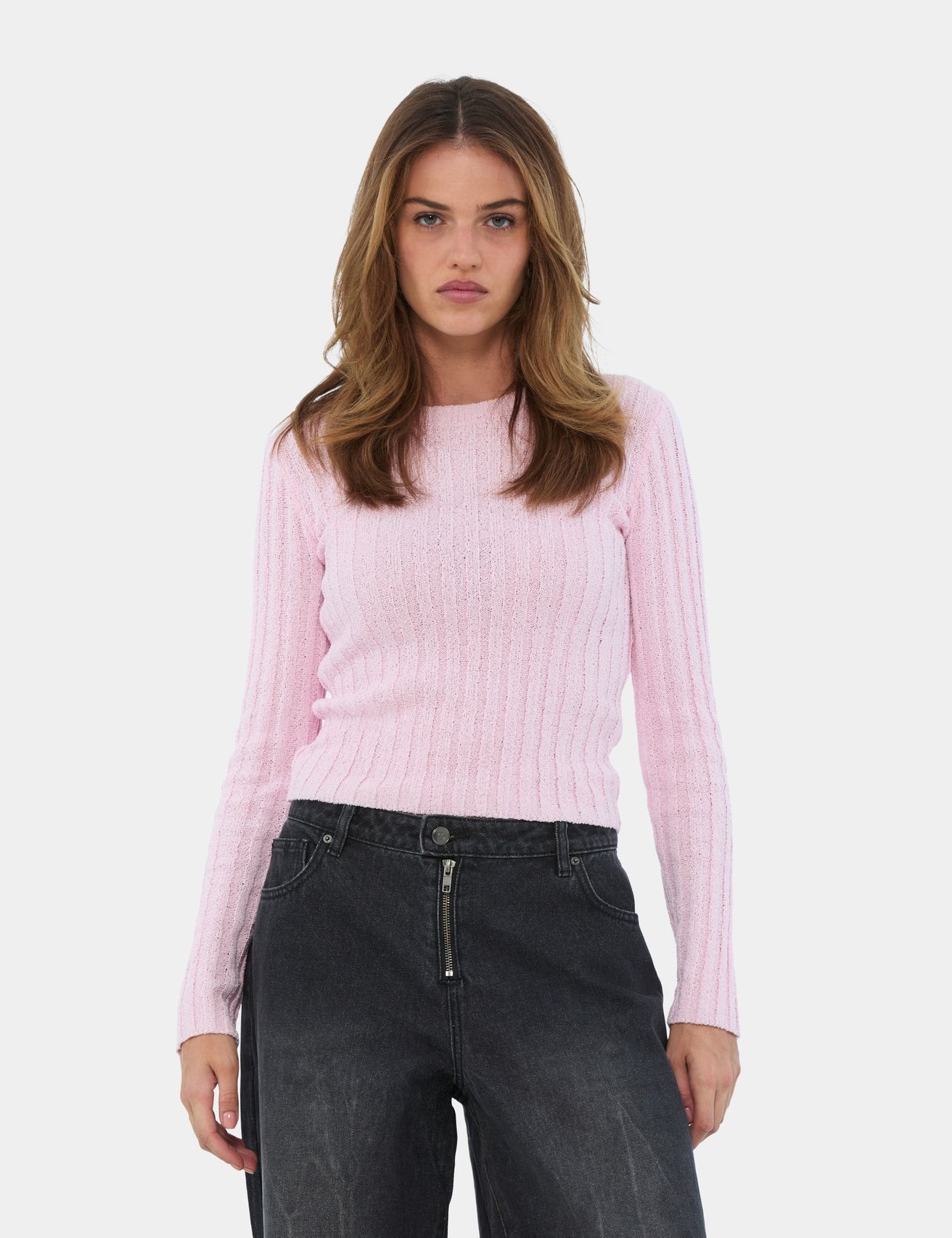 Pull en maille rose - Image 1