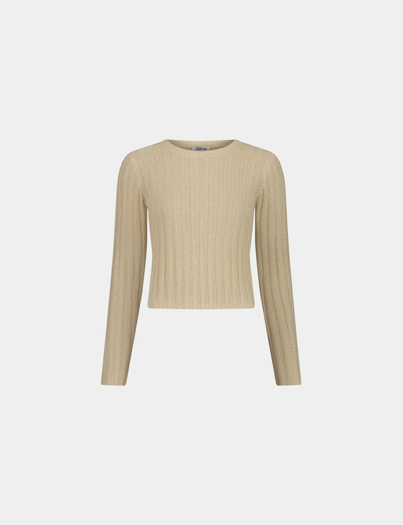 Pull fin en maille beige clair - Image 4