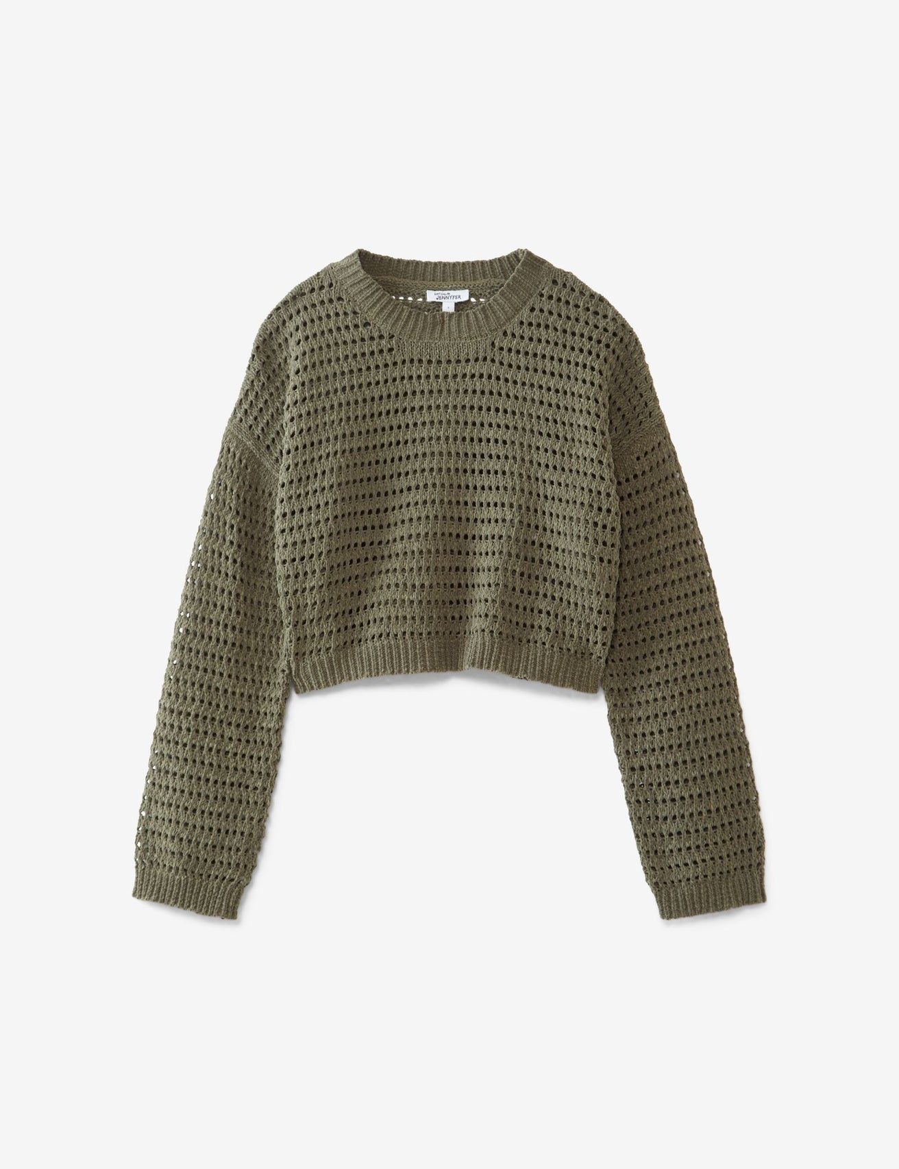 Pull en crochet vert olive - Image 1