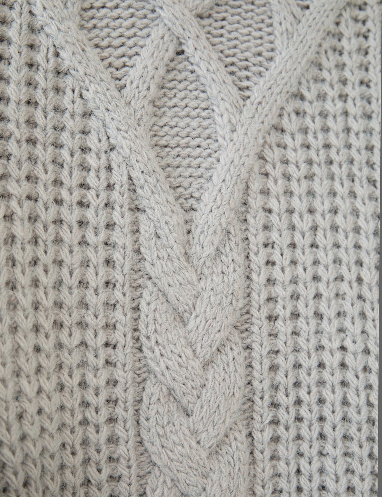 Pull en maille tressée gris chine - Image 6