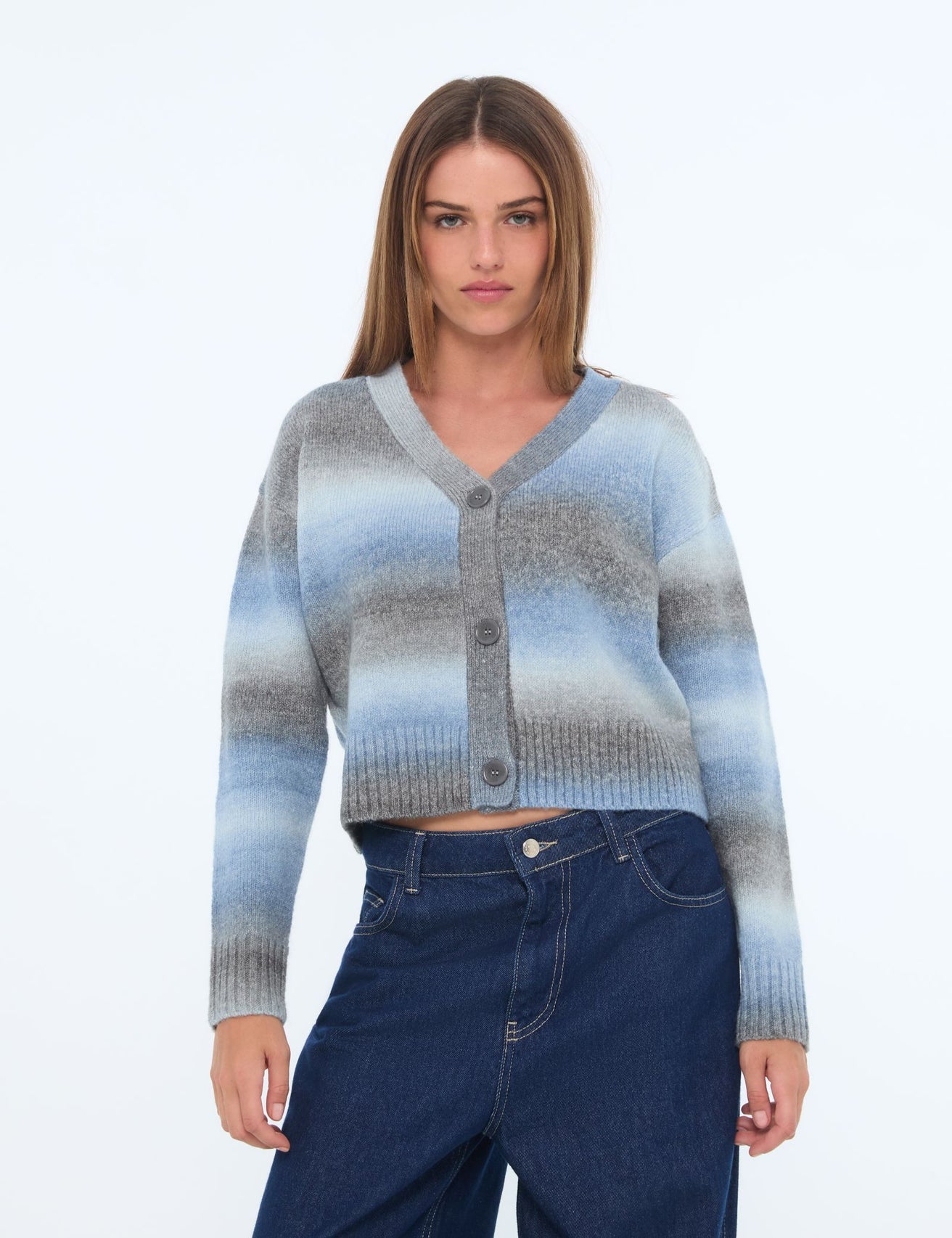 Cardigan bleu et gris - Image 1