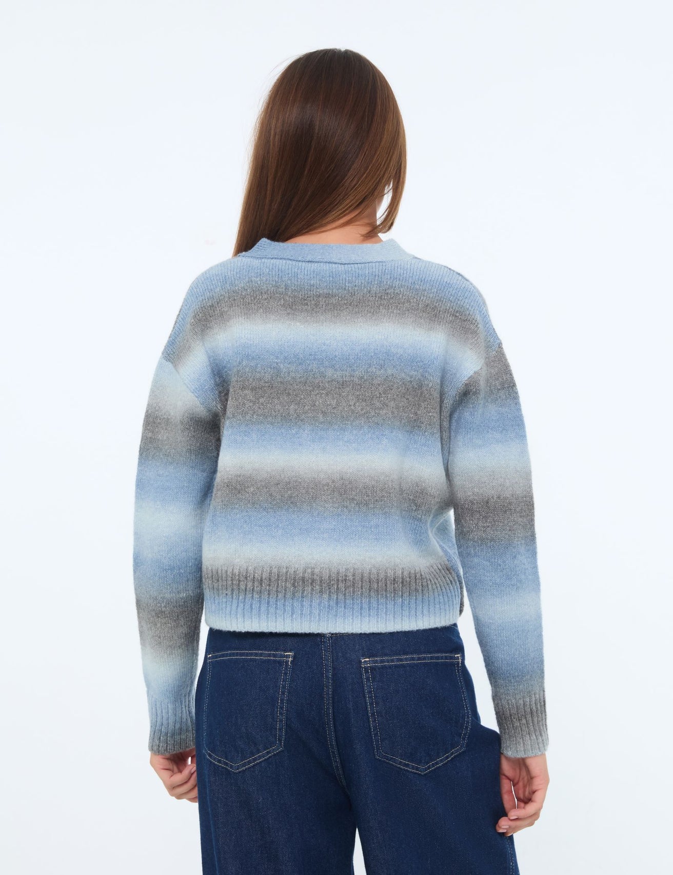 Cardigan bleu et gris - Image 2