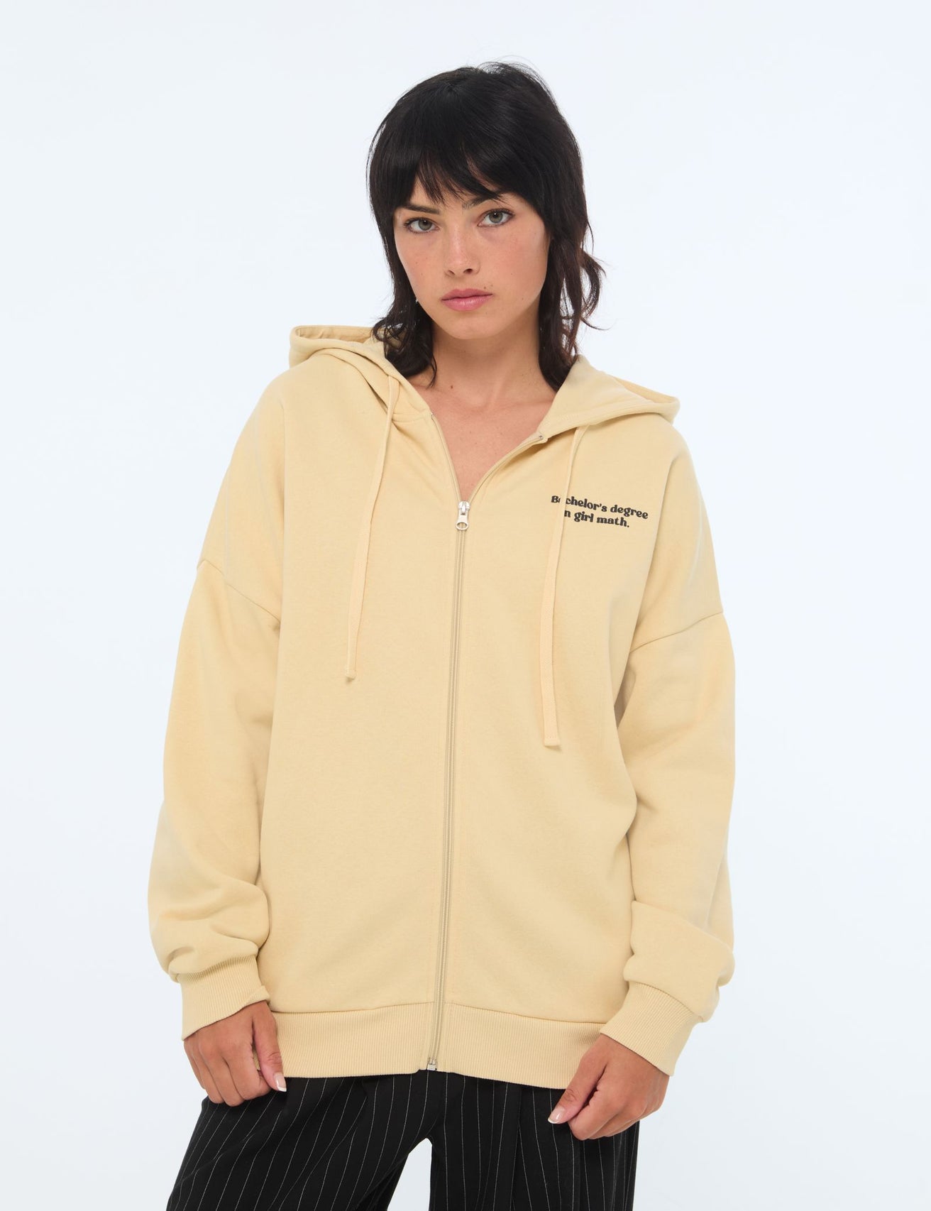 Sweat oversize avec message dans le dos beige moyen - Image 2