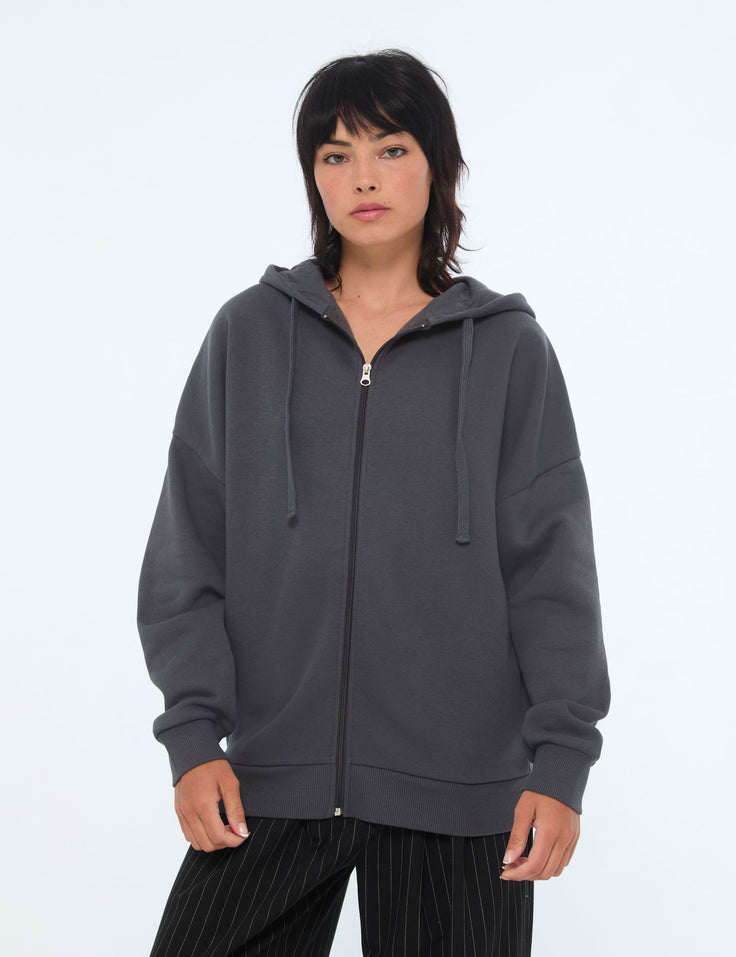 Sweat oversize gris foncé