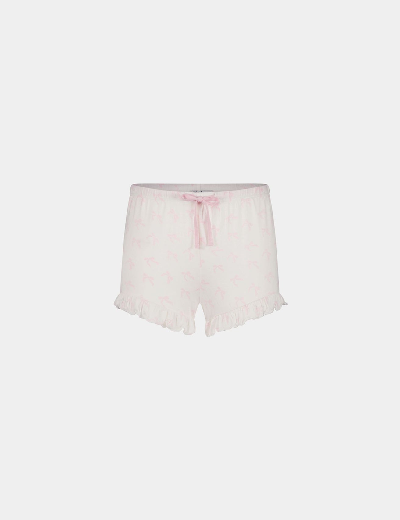 Ensemble de pyjama short à volants rose et blanc - Image 1