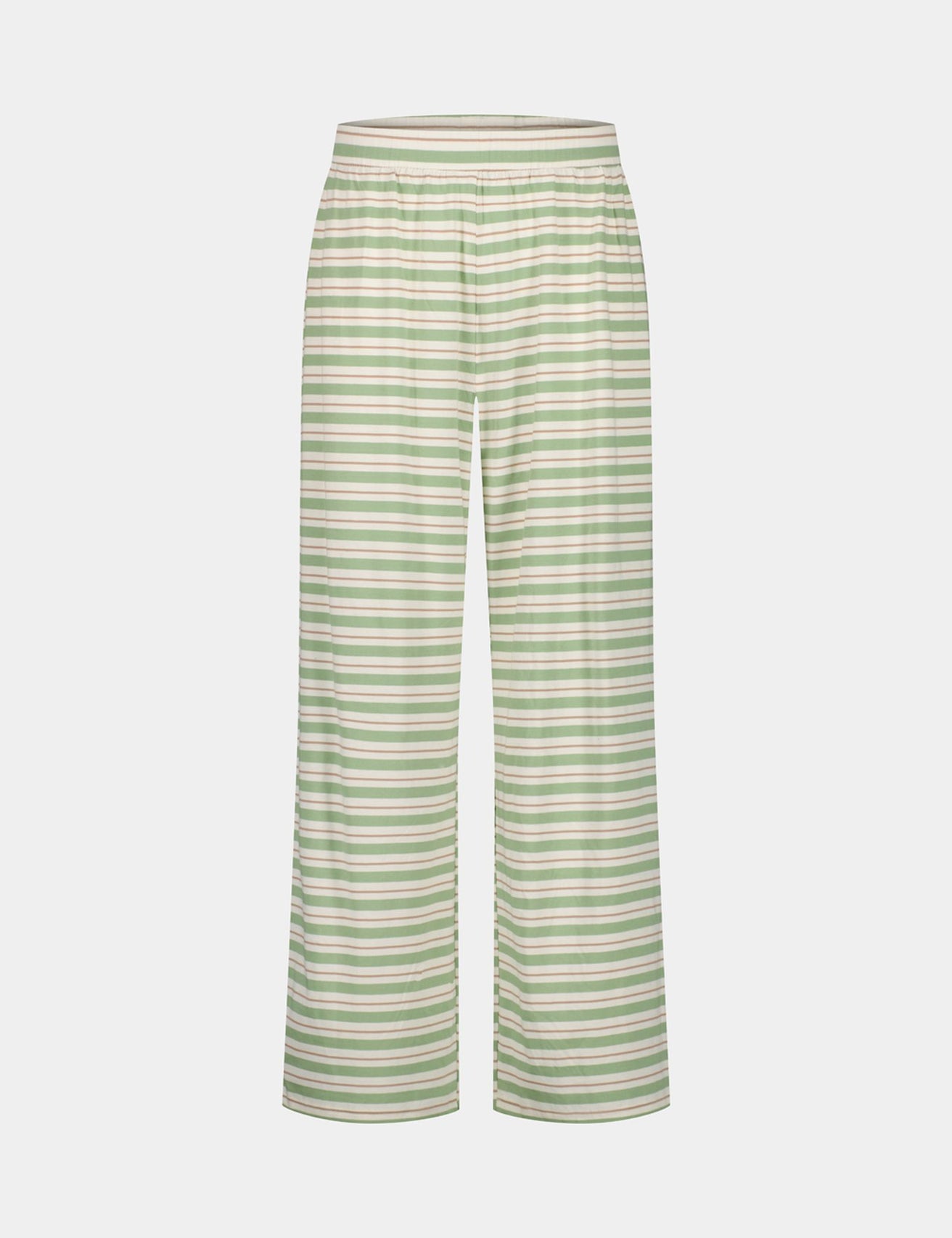 Ensemble de pyjama à rayures vert et écru - Image 1