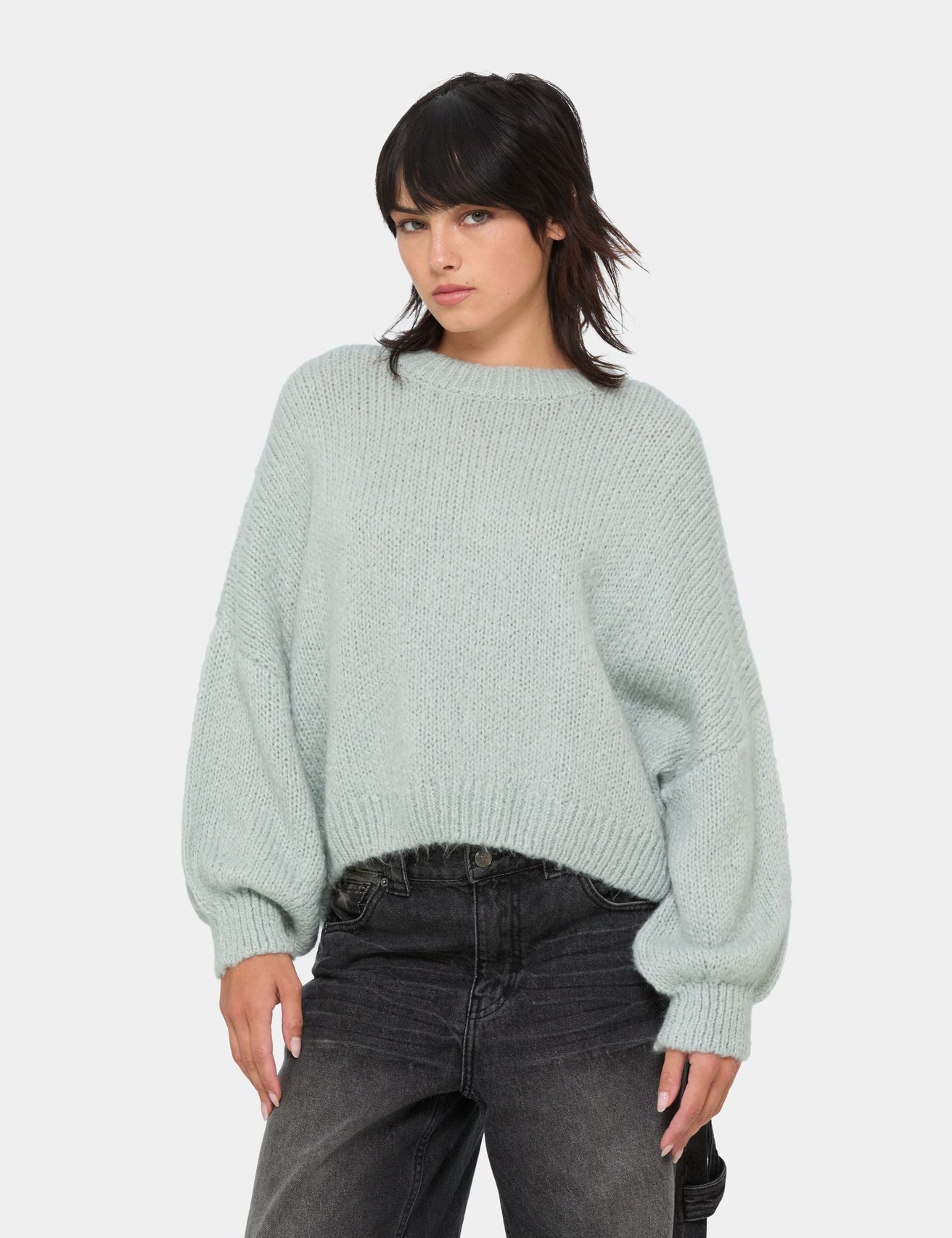 Pull oversize vert clair - Image 1