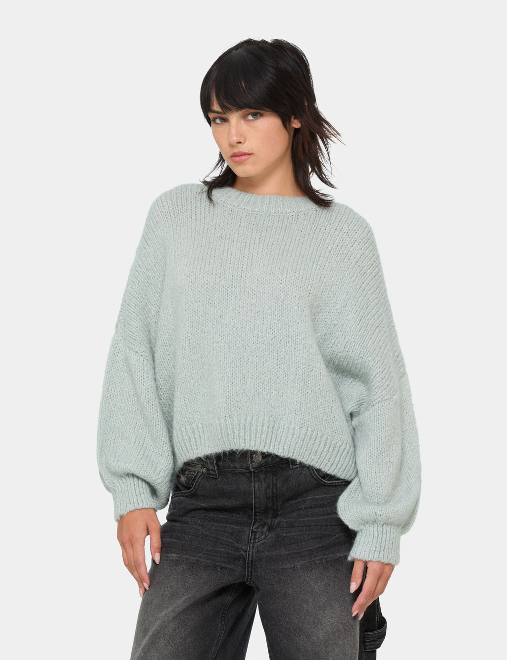 Pull oversize vert clair