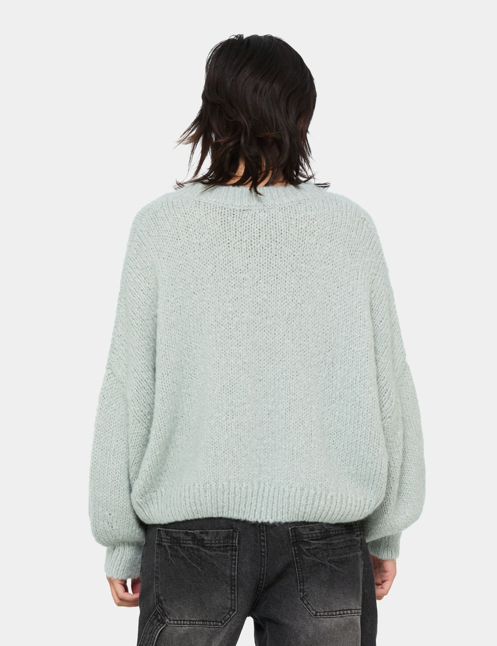 Pull oversize vert clair