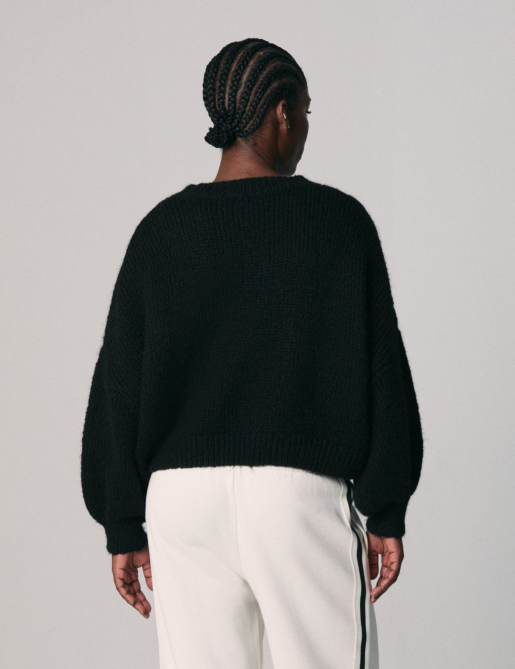 Pull oversize en mélange de laine noir