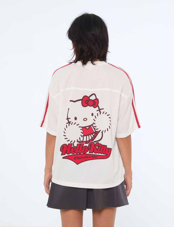 T-shirt de foot Hello Kitty x Jennyfer blanc cassé